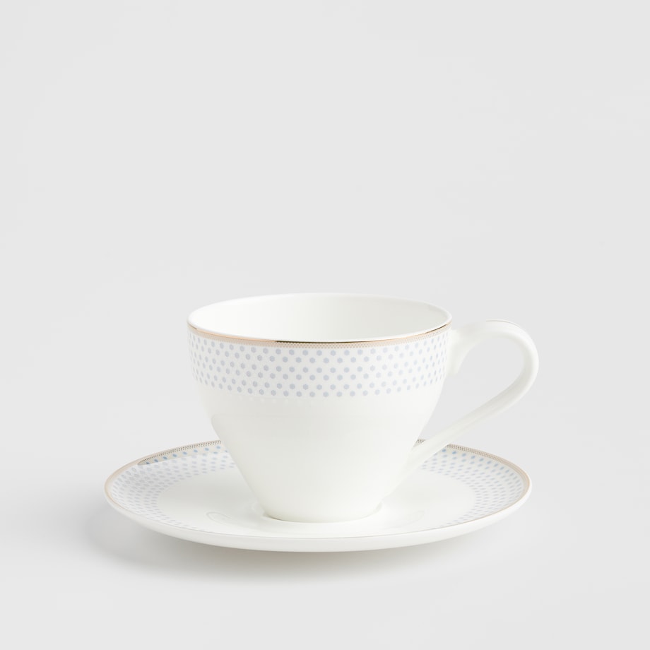 Filiżanka Ze Spodkiem Cadena z motywem geometrycznym