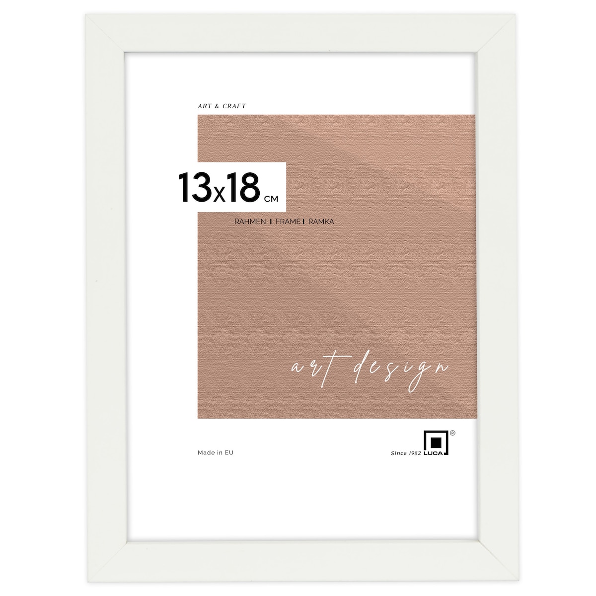 Ramka na zdjęcia 13x18 cm biała rama MDF z plexi do postawienia powieszenia klasyczna ramka