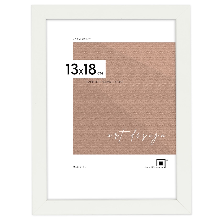 Ramka na zdjęcia 13x18 cm biała rama MDF z plexi do postawienia powieszenia klasyczna ramka