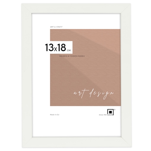 Ramka na zdjęcia 13x18 cm biała rama MDF z plexi do postawienia powieszenia klasyczna ramka