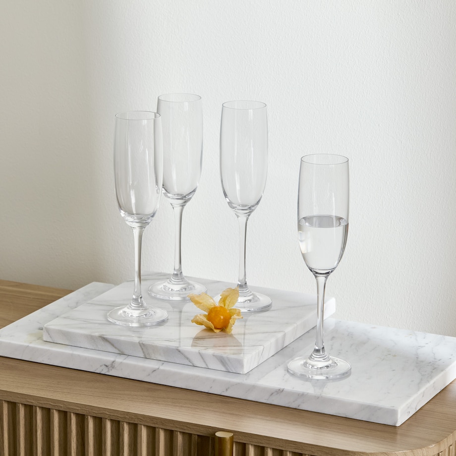Komplet kieliszków do szampana ze szkła kryształowego Anoa