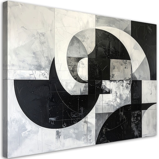 Obraz do salonu sypialni biura kuchni, Geometryczna abstrakcja czarno biała
