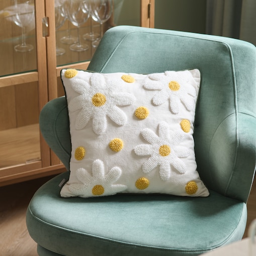 Poszewka Haftowana Dilo 45x45 cm z motywem kwiatowym