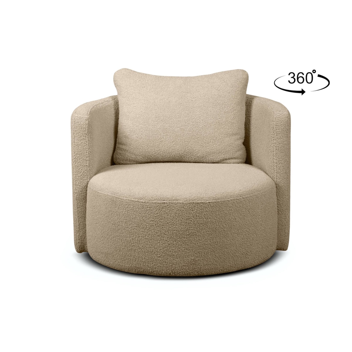 KONSIMO RAGGI Fotel obrotowy baranek beżowy