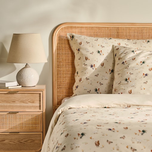 Pościel z bawełny satynowej Alti 160x200 cm z motywem kurczaka