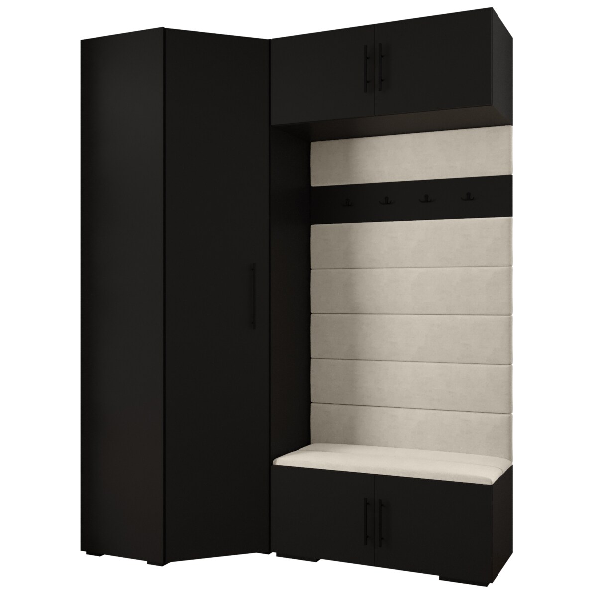 Garderoba do przedpokoju INOVA 3 Z21 czarny+czarny+manila02