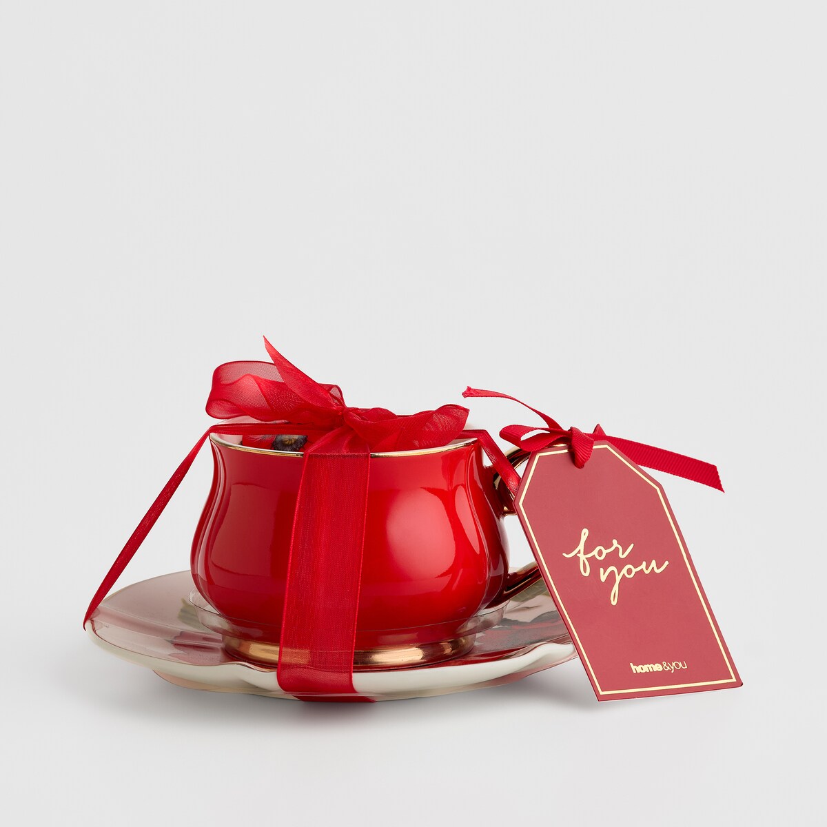 Filiżanka w opakowaniu prezentowym Lascivia z motywem kwiatowym