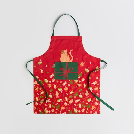 Fartuch Miaoumas 70x85 cm z motywem choinki