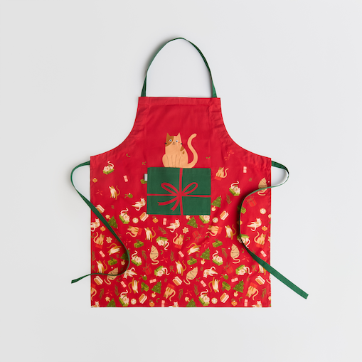 Fartuch Miaoumas 70x85 cm z motywem choinki