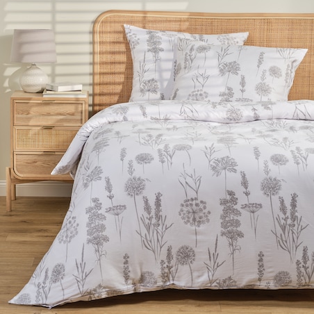 Pościel z bawełny satynowej Isoso 160x200 cm z motywem roślinnym