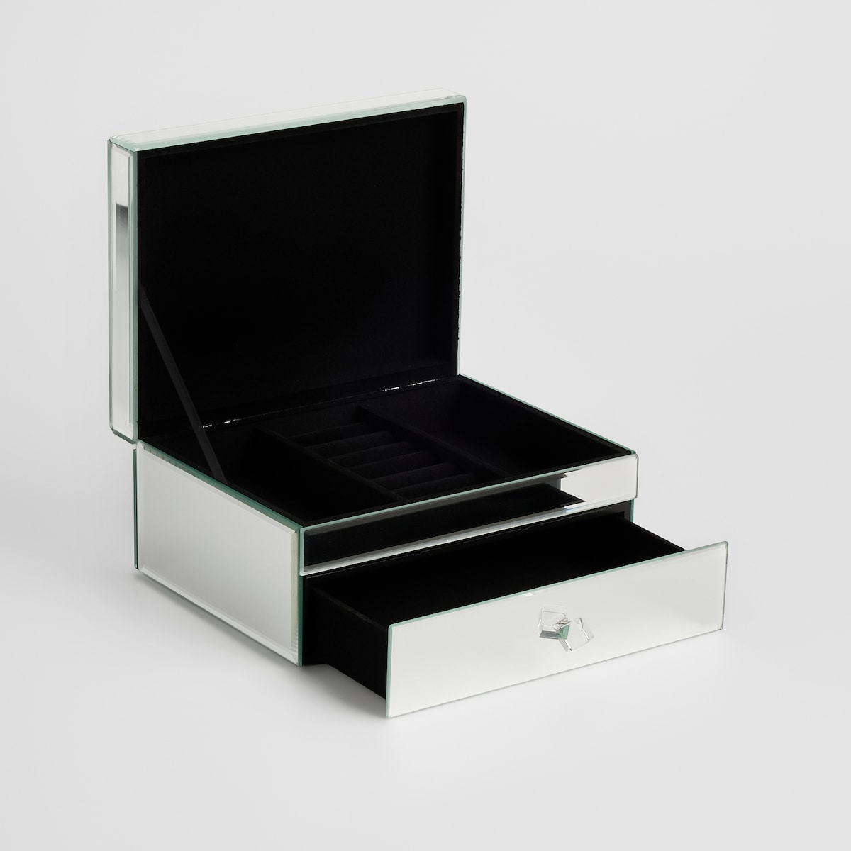 Lustrzana szkatułka z szufladkami diamentdust
