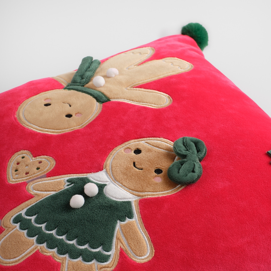 Poszewka Haftowana Gionni 45x45 cm z motywem piernika