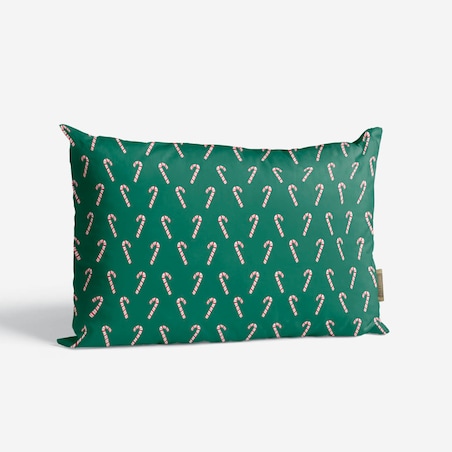 Poduszka świąteczna - Laski cukrowe - zielony 40x60 cm
