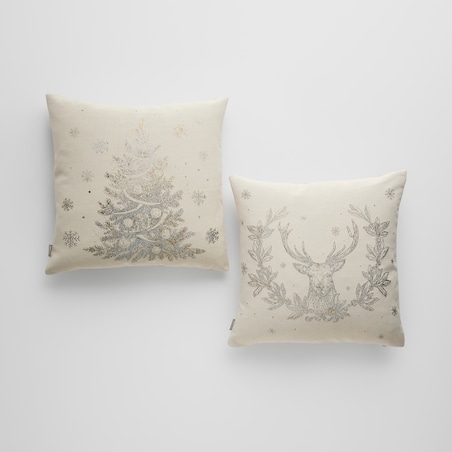 Poszewka Żakardowa Holis 45x45 cm z motywem choinki