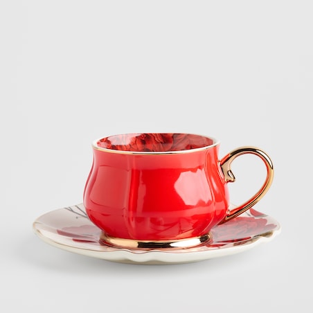 Filiżanka Ze Spodkiem Rosellinas z motywem kwiatowym