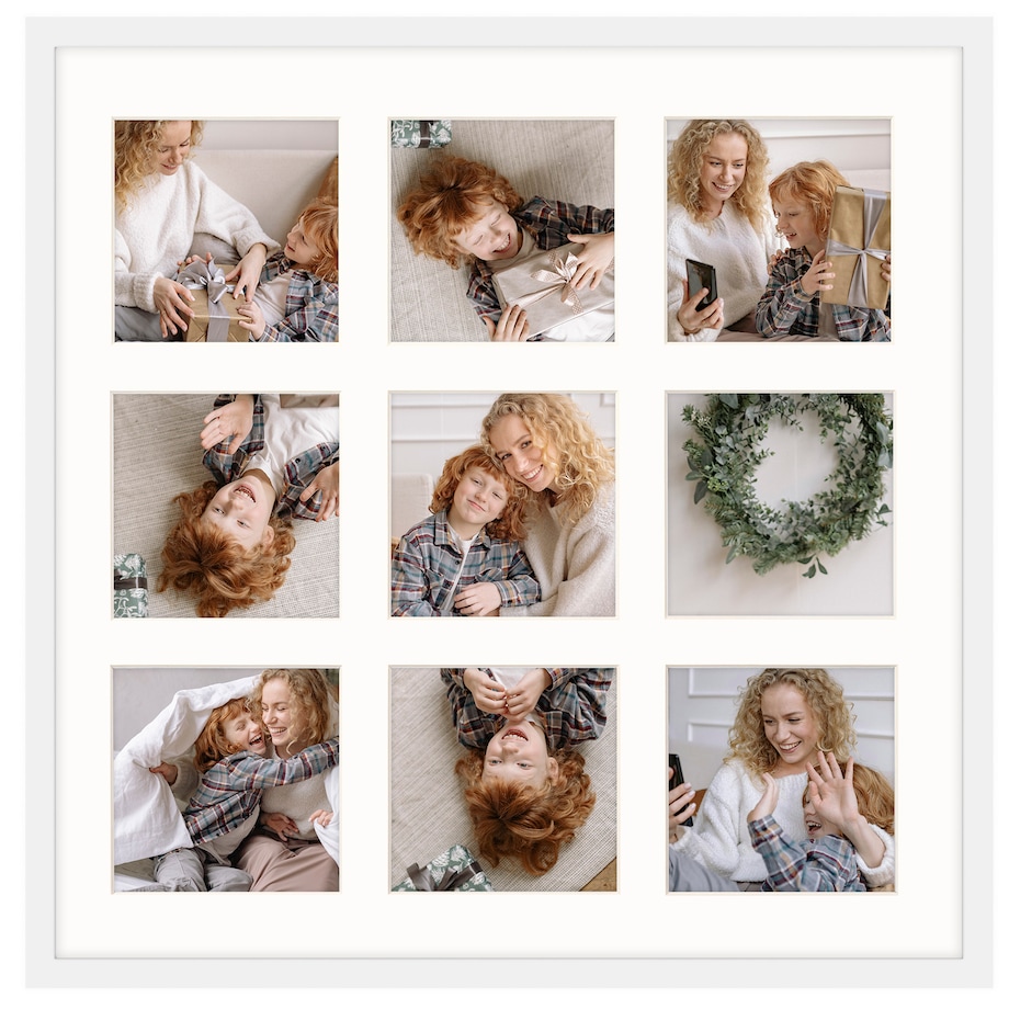 Ramka na zdjęcia 9x 10x10 cm biała galeria zdjęć multirama collage 40x40 cm FRAMAI