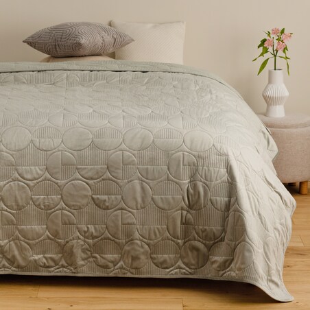 Narzuta Welwetowa w Wytłaczany Geometryczny Wzór Arnos 200x220 cm