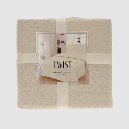 Jednokolorowa narzuta na łóżko z wytłoczonym wzorem Twist 170x210 cm