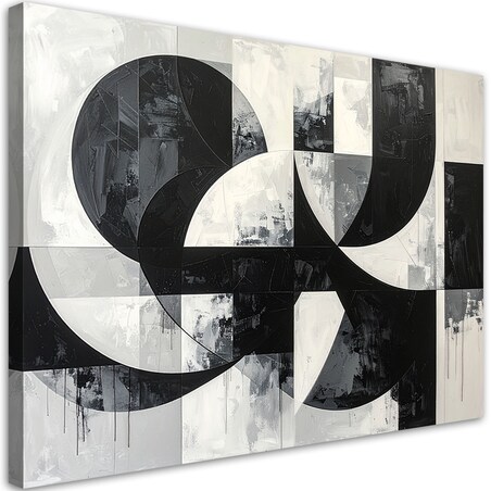 Obraz do salonu biura loftu, Geometryczne formy abstrakcja czarno biały
