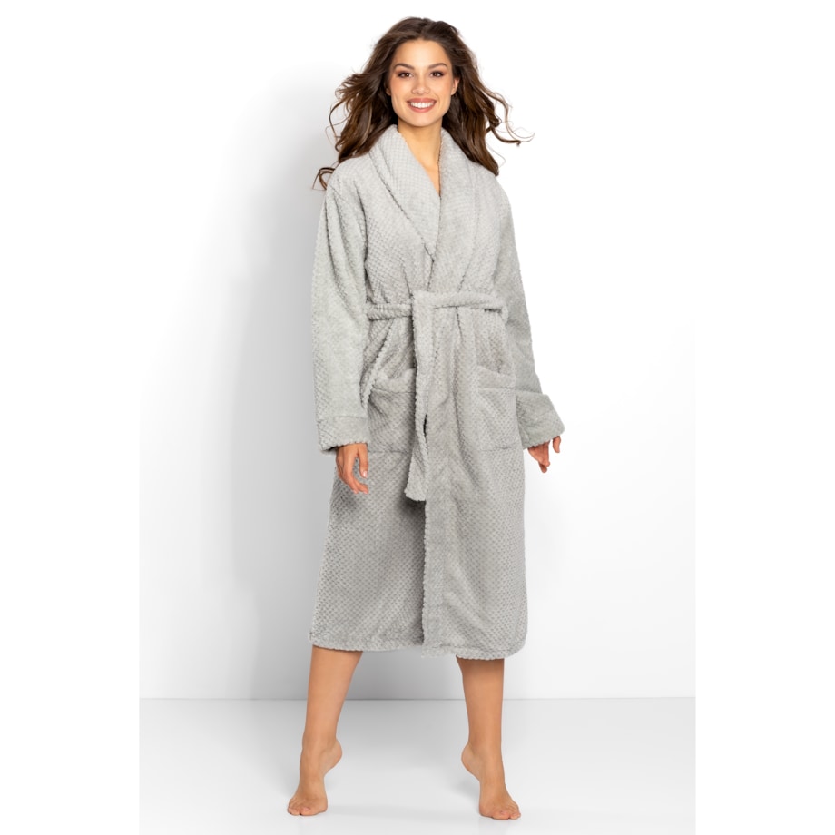 Szlafrok Lauren Long Grey, S