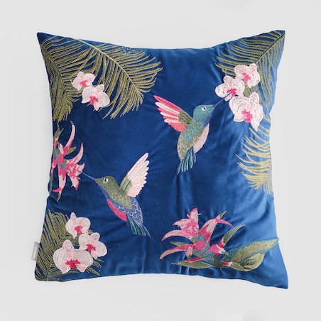 Poszewka Haftowana Kolibrio 45x45 cm z motywem tropikalnym