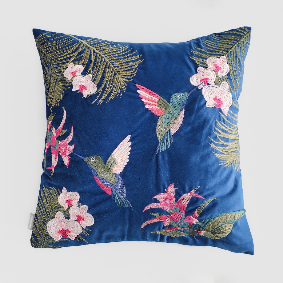 Poszewka Haftowana Kolibrio 45x45 cm z motywem tropikalnym