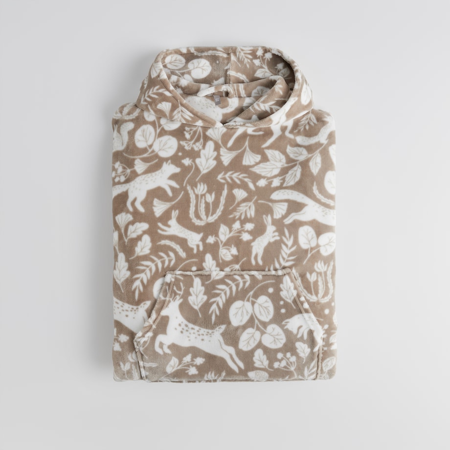 Ponczo Misne z motywem zwierząt leśnych