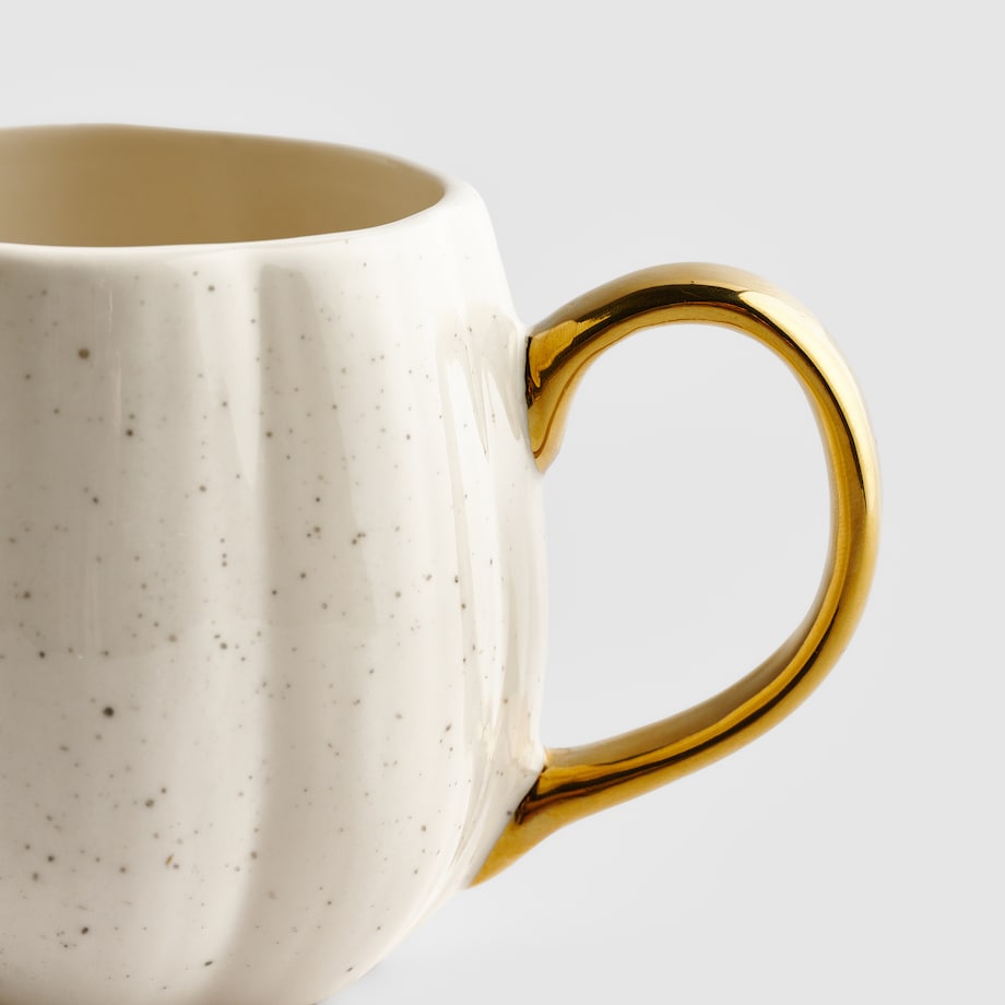 Kubek w kształcie dyni ze złotym uchwytem Cremo