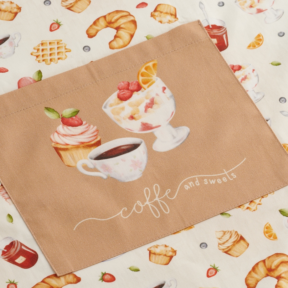 Fartuch Brunchery 70x85 cm z motywem kulinarnym