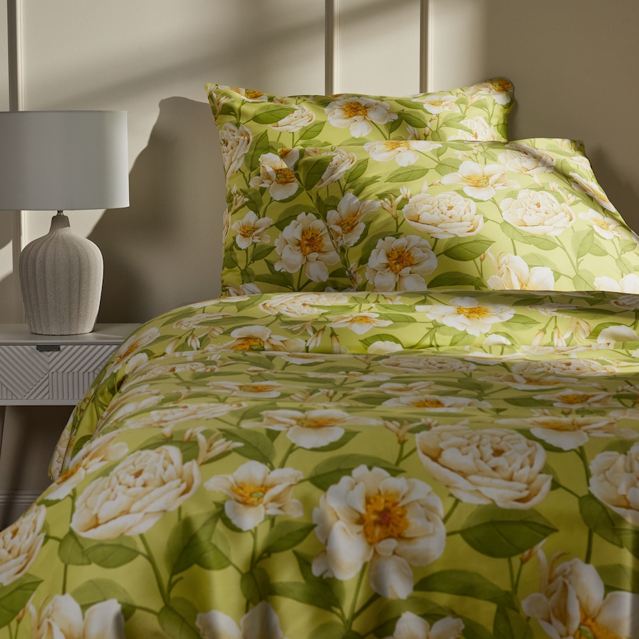 Pościel z bawełny satynowej Fenilla 200x220 cm z wzorem kwiatowym