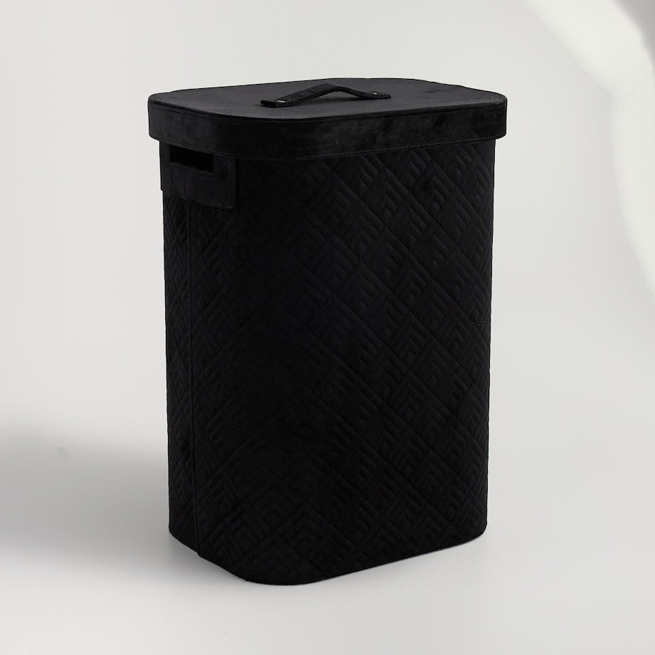 elegancki kosz na pranie z welwetu parazino 65 l