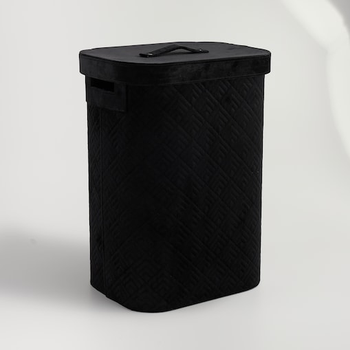 elegancki kosz na pranie z welwetu parazino 65 l