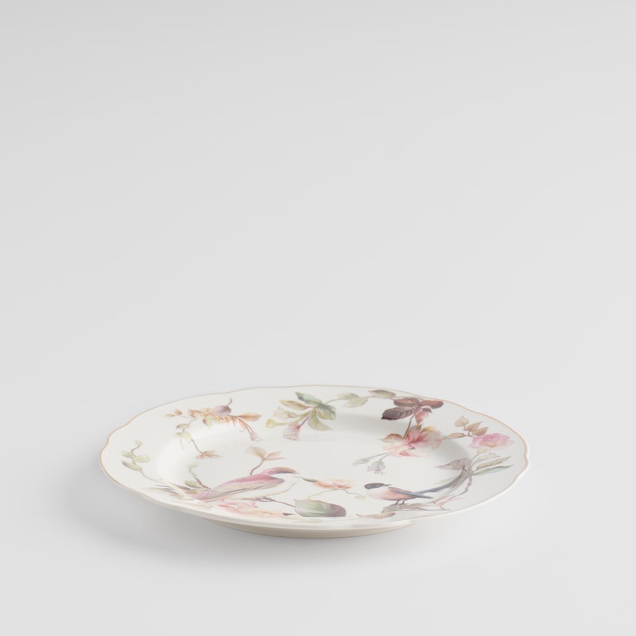 Talerz Deserowy Botania z motywem roślinnym