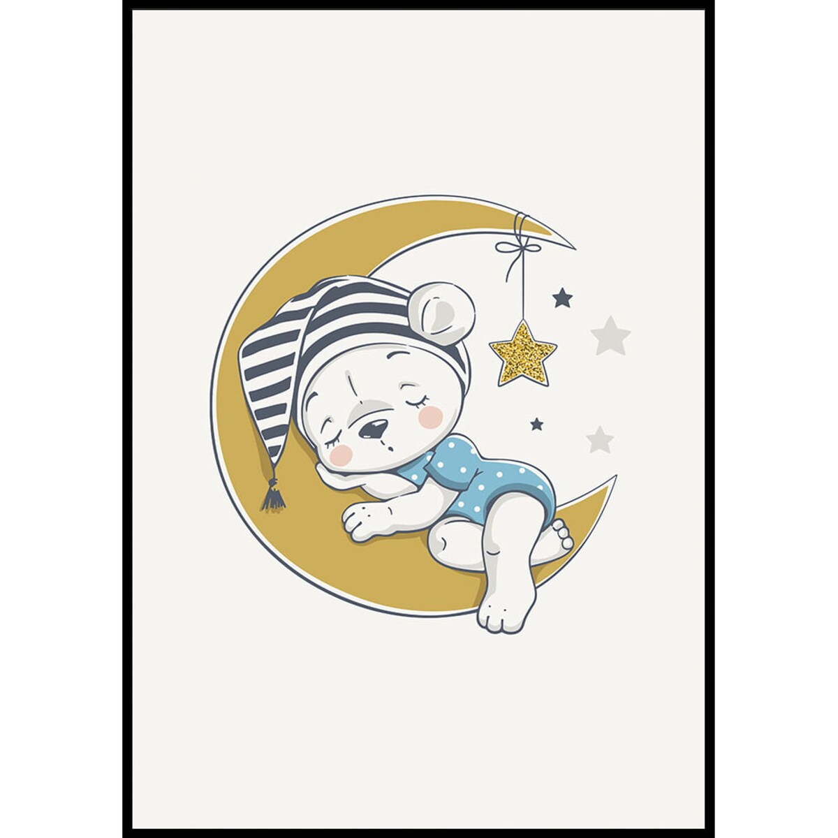 plakat śpiący misiu 21x30 cm