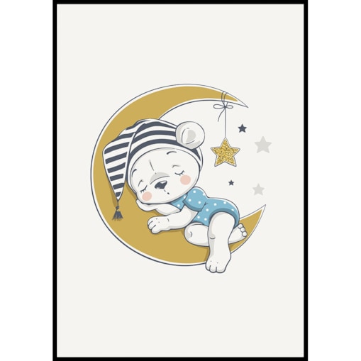 plakat śpiący misiu 21x30 cm
