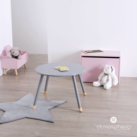 Szary stolik dziecięcy, okrągły - 43 cm, Ø 60 cm