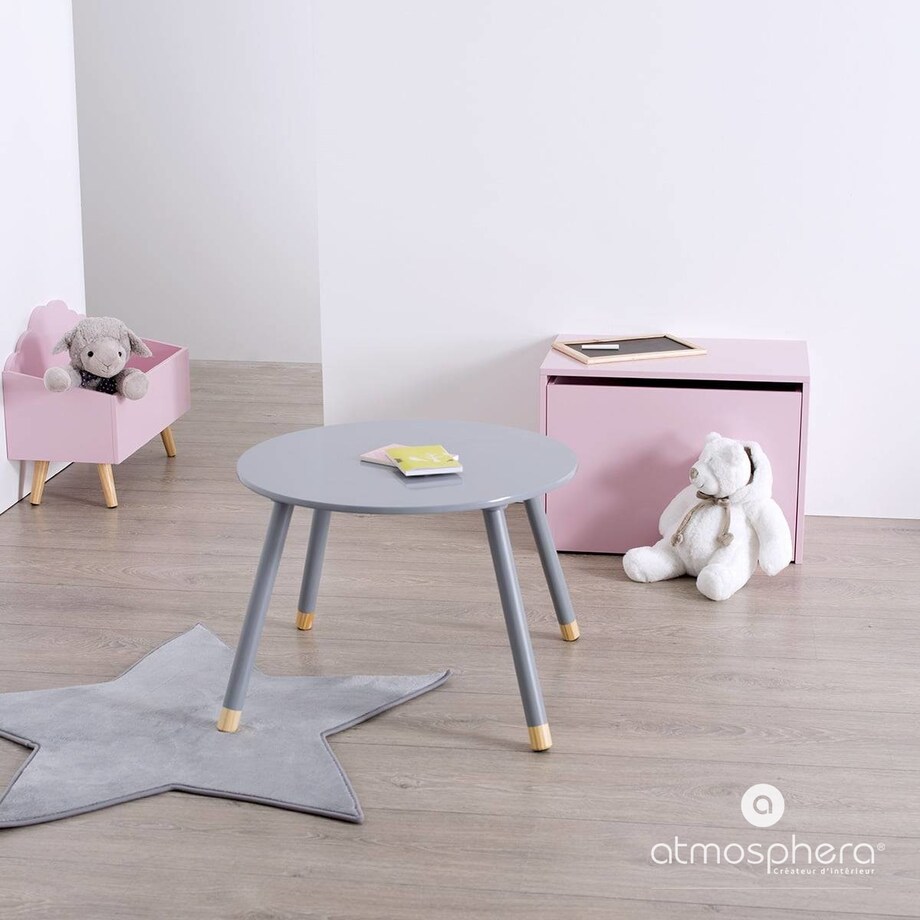 Szary stolik dziecięcy, okrągły - 43 cm, Ø 60 cm