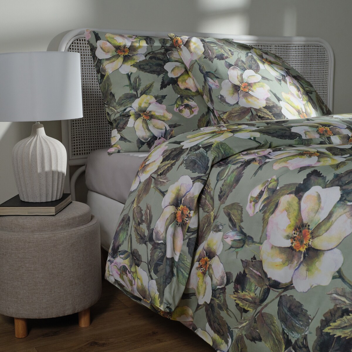 Pościel z bawełny satynowej Dunno 200x220 cm z wzorem kwiatowym