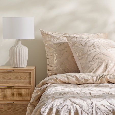 Pościel welwetowa ze złotym nadrukiem Foglare 160x200 cm z motywem liściastym