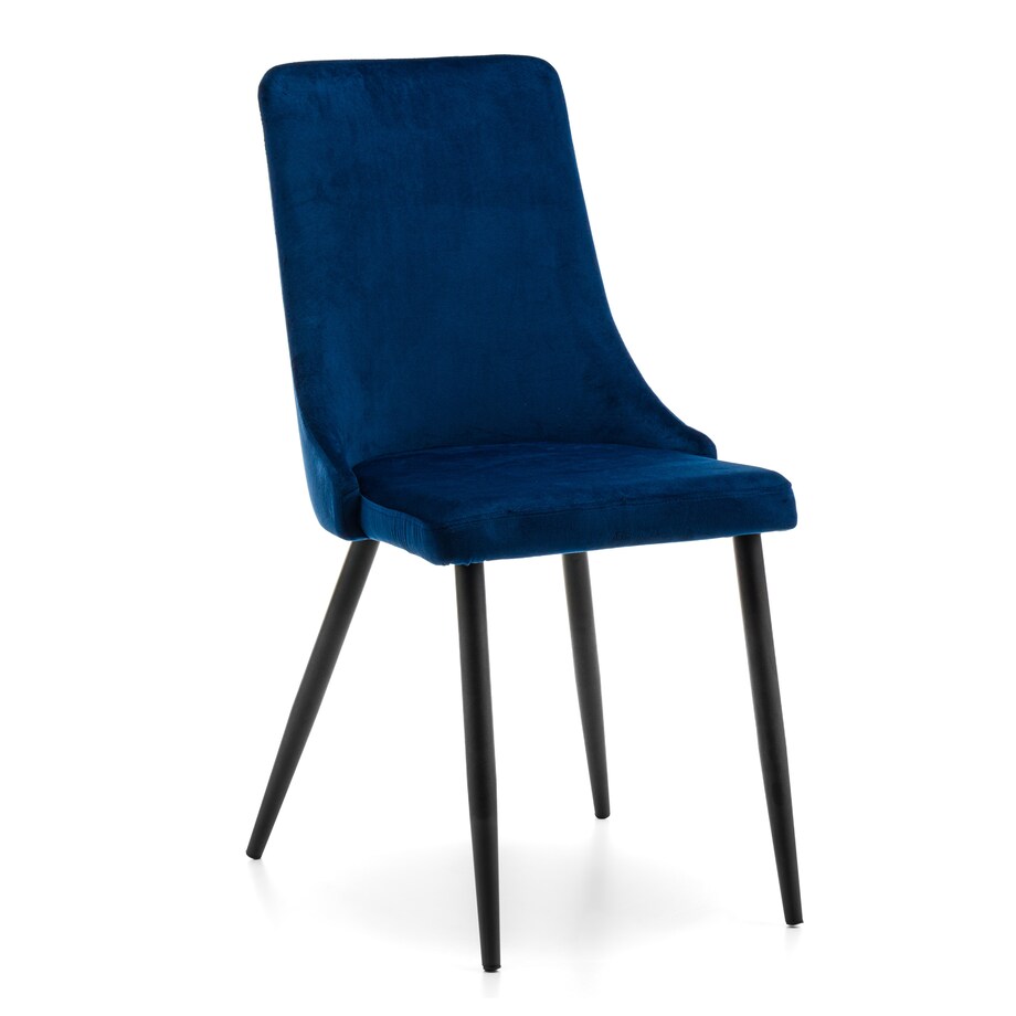 Krzesło tapicerowane welurowe do salonu jadalni UNO granatowe