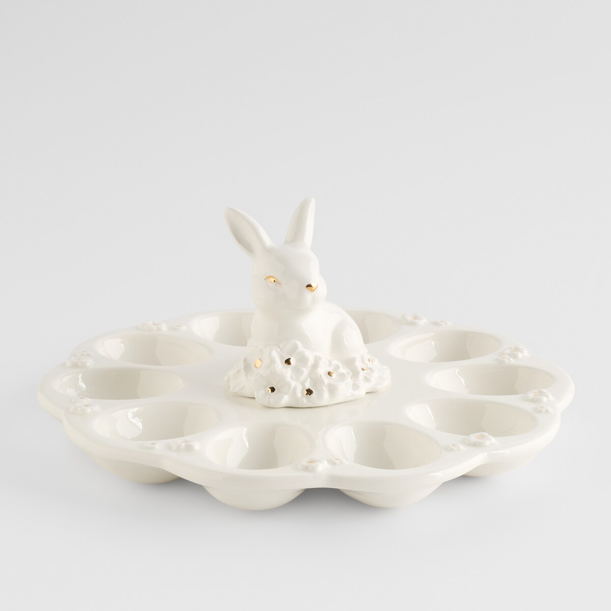 Patera Na Jajka Bellissima z motywem kwiatowym i królika