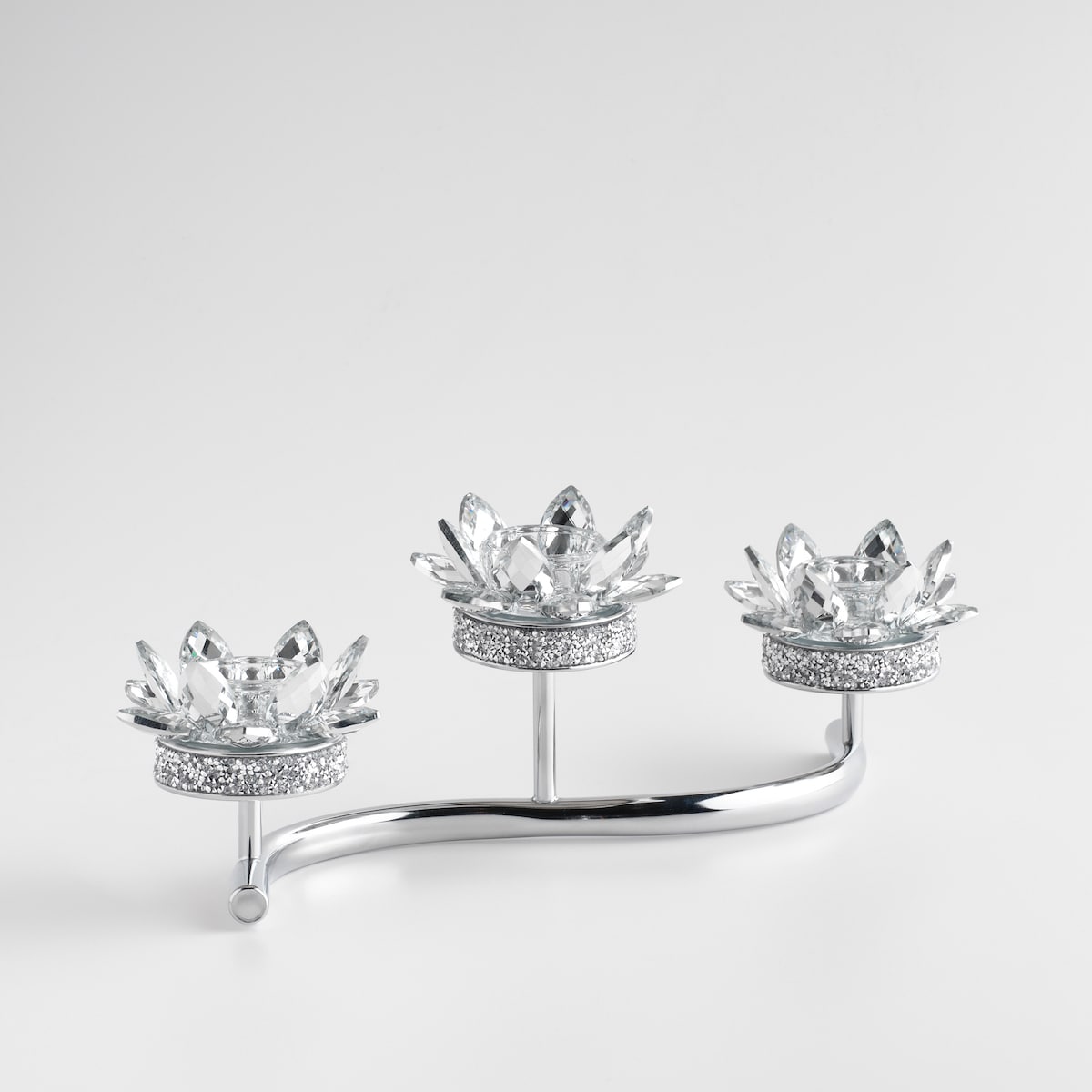 Świecznik potrójny Cristal shine wave