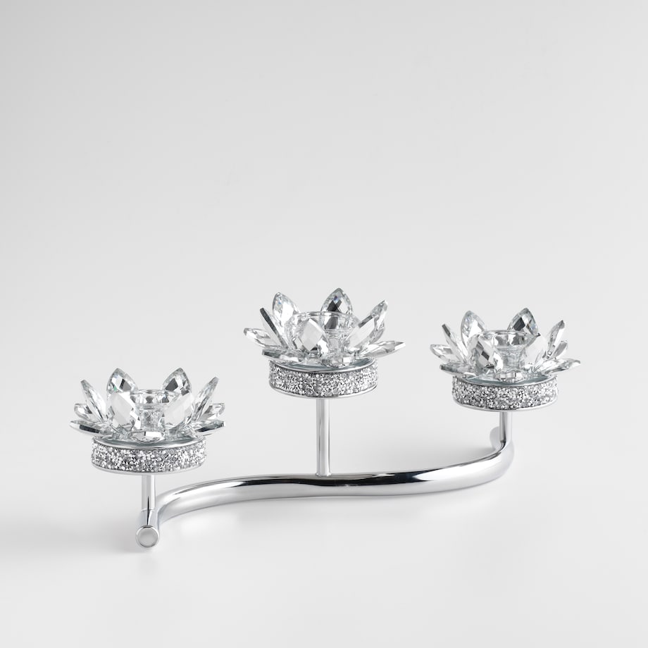 Świecznik potrójny Cristal shine wave