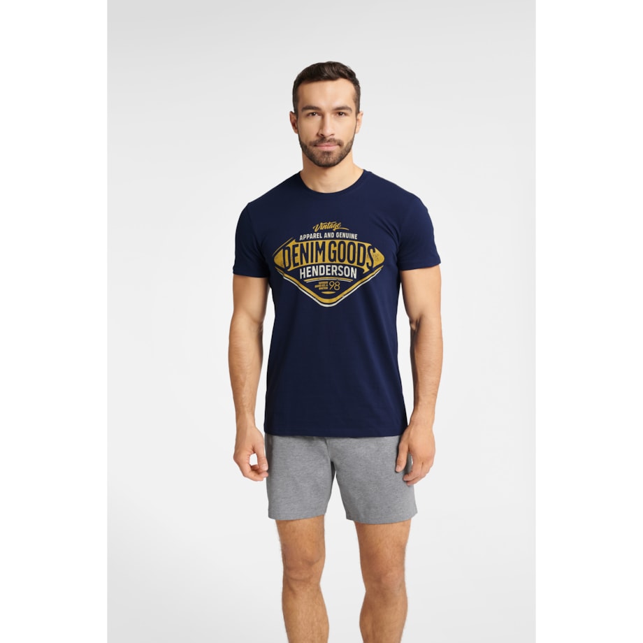 Piżama Fact 40673-59X Granatowy Melanż Granatowy Melanż, M