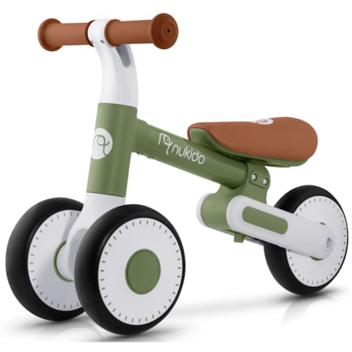 Rowerek biegowy trójkołowy Nukido jeździk dla dzieci zielono-brązowy 760305