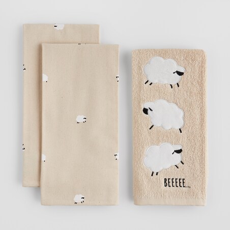 Komplet Ścierek Sheeperiso 45x65 cm z motywem baranka