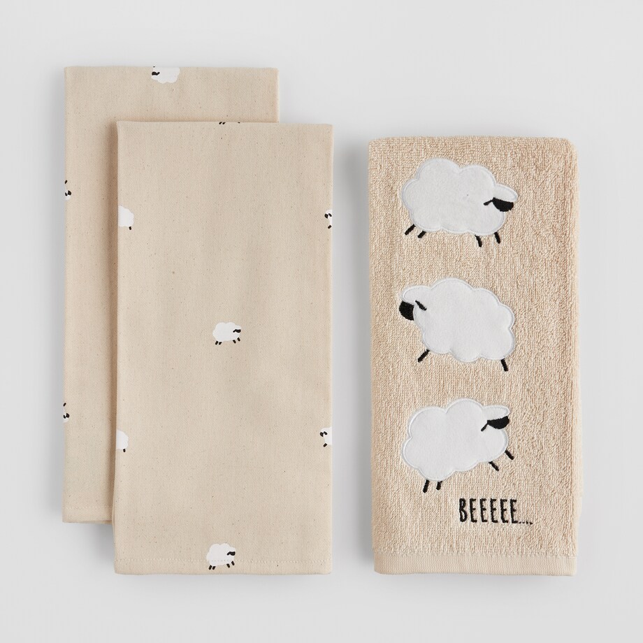 Komplet Ścierek Sheeperiso 45x65 cm z motywem baranka