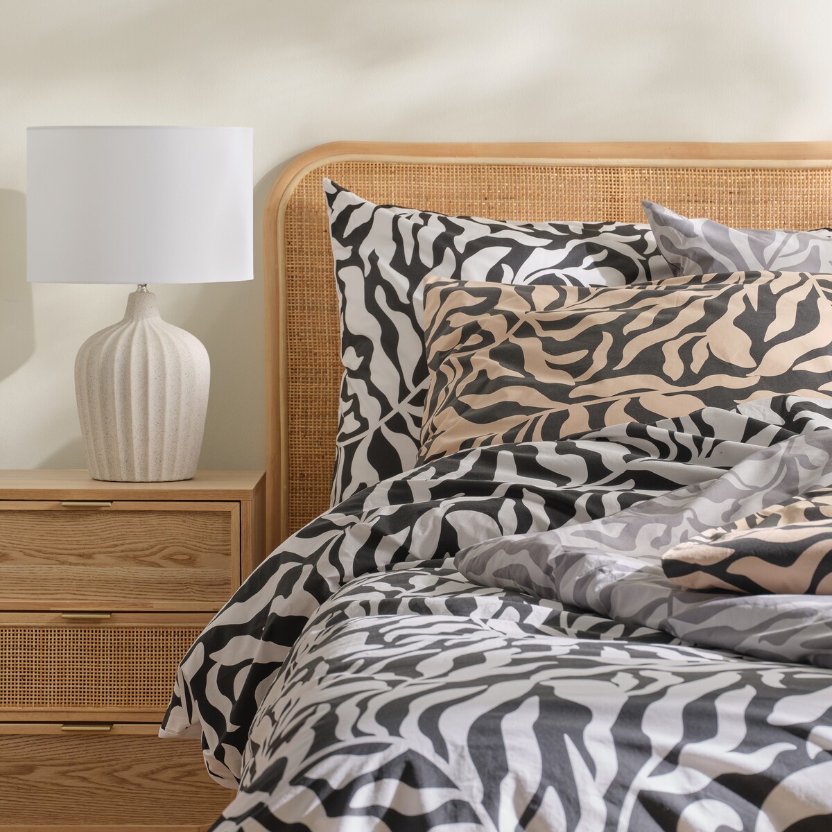 Pościel Bawełniana Kamea 160x200 cm z motywem liściastym