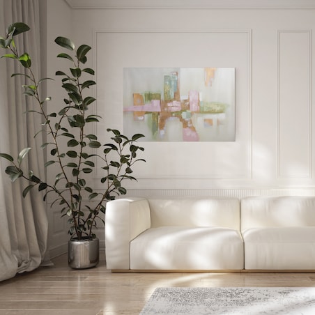 Ręcznie zdobiony obraz abstrakcja z elementami złota cilaro 80x120