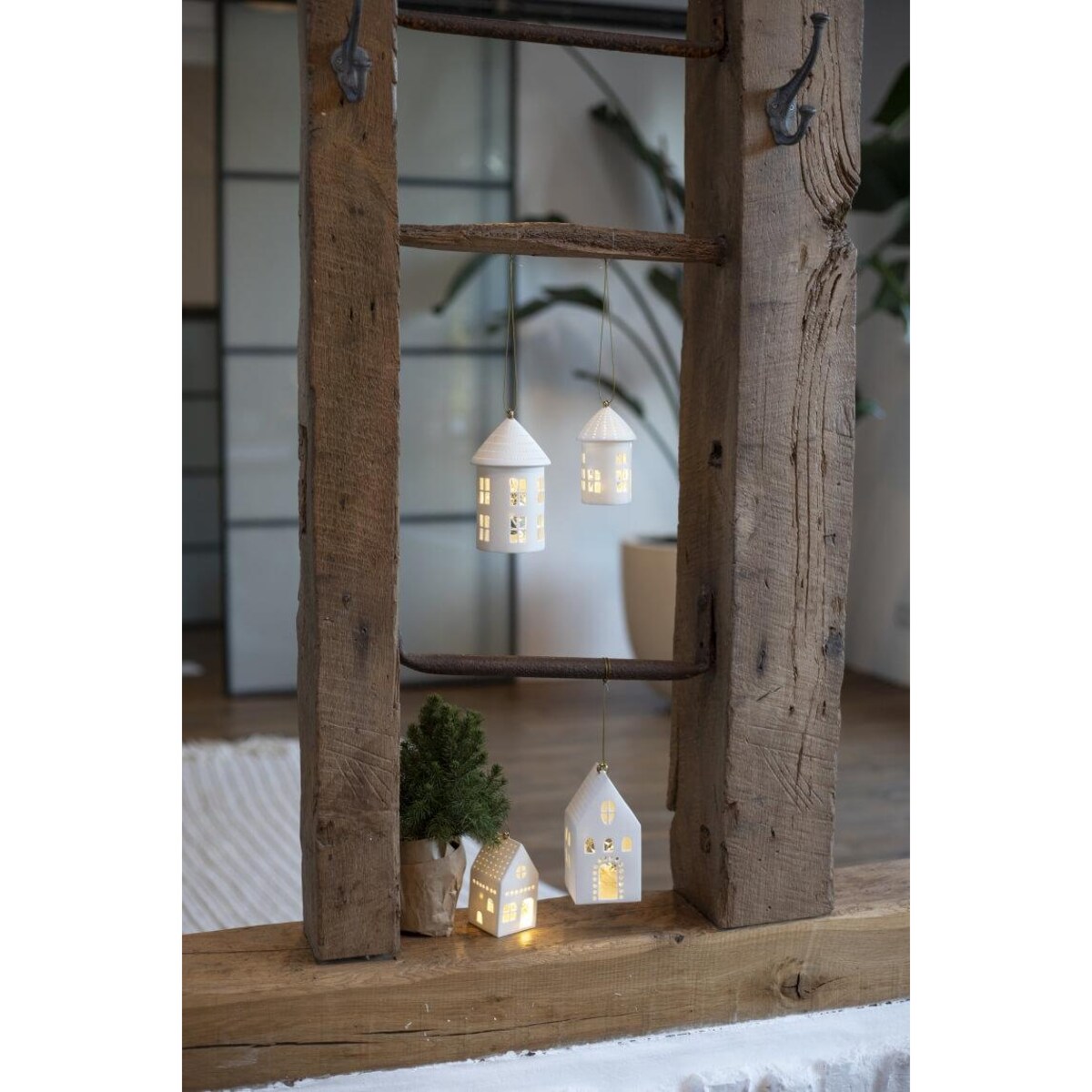 Wisząca dekoracja domek prostokątny L